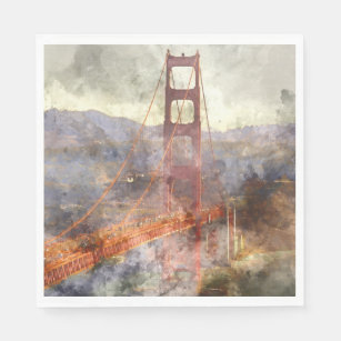 San Francisco Golden Gate Bridge in California Napkin