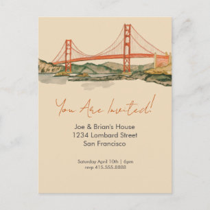 San Francisco Golden Gate Bridge Invitation