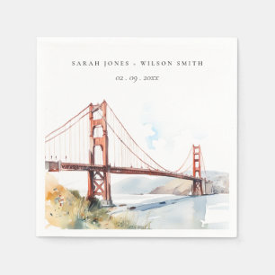 San Francisco Golden Gate Bridge Landscape Wedding Napkin