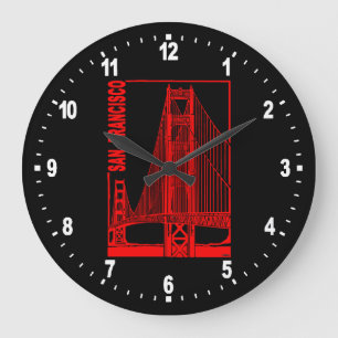 San Francisco-Golden Gate Bridge Large Clock