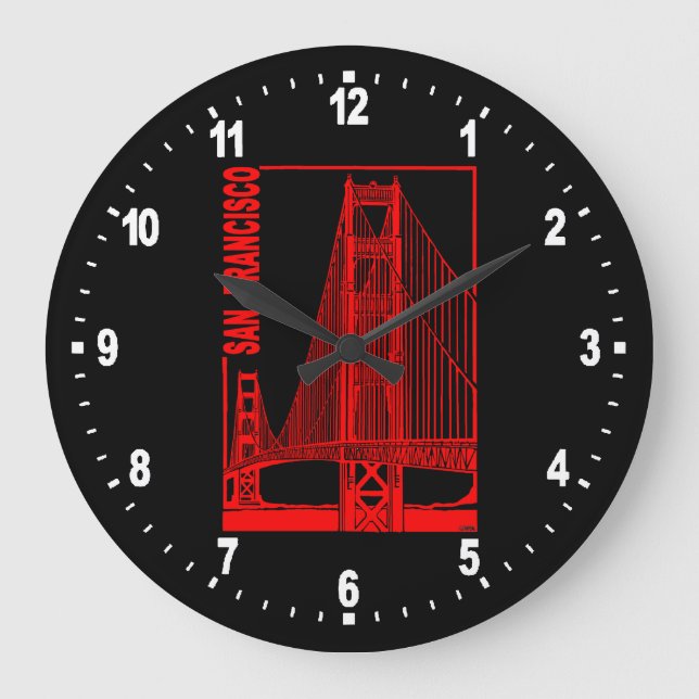 San Francisco-Golden Gate Bridge Large Clock (Front)