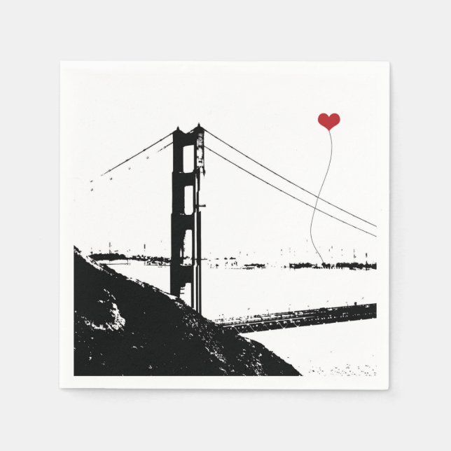 San Francisco Golden Gate Bridge paper napkin (Front)