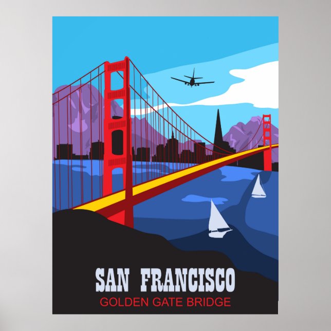San Francisco, Golden Gate bridge Poster (Front)