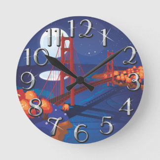 San Francisco Golden Gate Bridge Round Clock