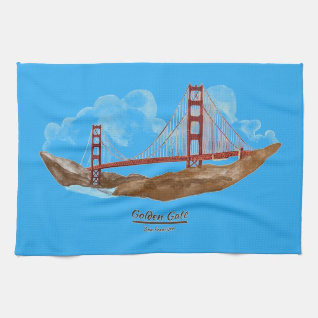 San Francisco Golden Gate Bridge Tea Towel (Horizontal)