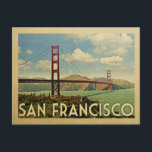 San Francisco Golden Gate Bridge Vintage Travel Postcard<br><div class="desc">San Francisco design in Vintage Travel style featuring the Golden Gate Bridge.</div>