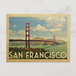 San Francisco Golden Gate Bridge Vintage Travel Postcard