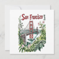 San Francisco Golden Gate Bridge Watercolor Design