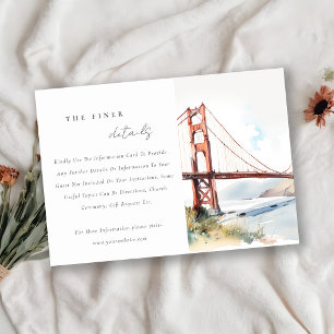 San Francisco Golden Gate Bridge Wedding Details Enclosure Card