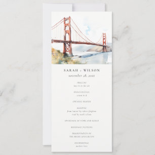 San Francisco Golden Gate Bridge Wedding Program Invitation
