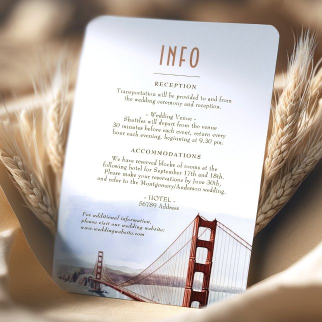 San Francisco Golden Gate Insert INFO Details Invitation (Creator Uploaded)