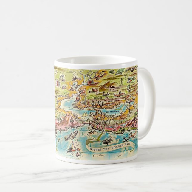 San Francisco Golden Gate Map Mug (Front Right)