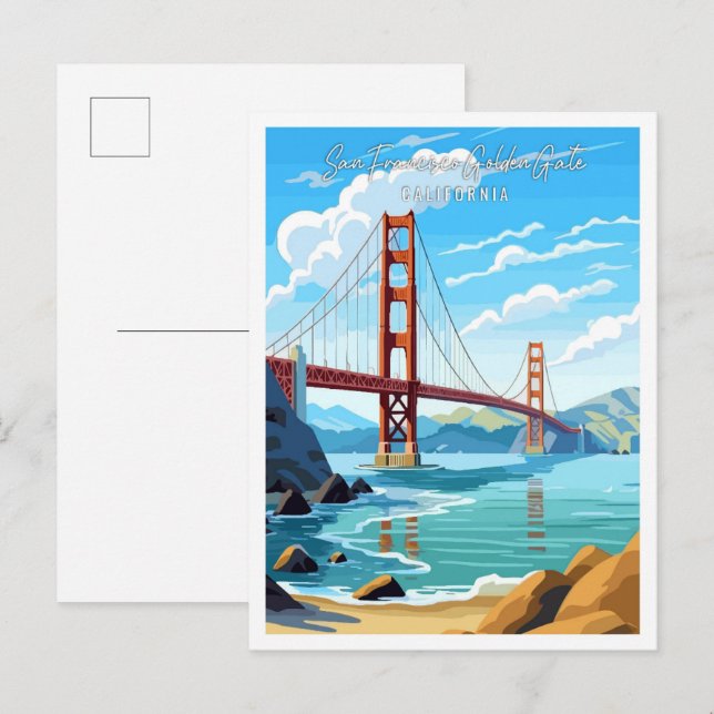 San Francisco Golden Gate vintage travel Postcard (Front/Back)