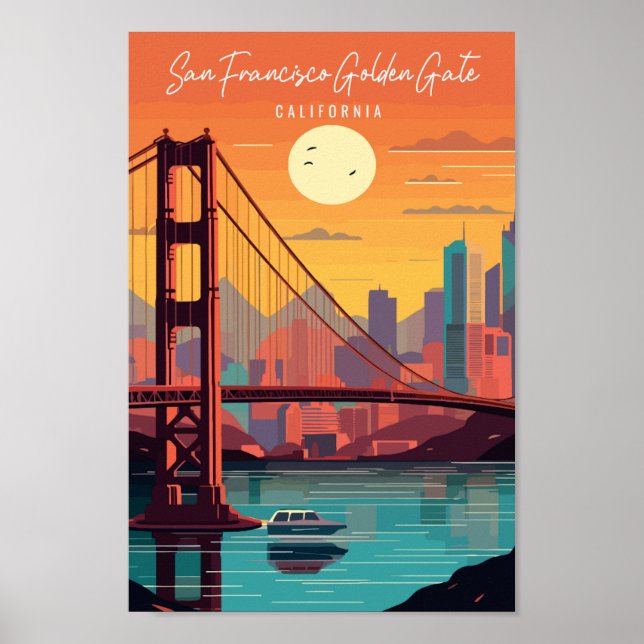 San Francisco Golden Gate vintage travel Poster (Front)