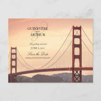 San Francisco Golden Gate Wedding Save the Date Announcement Postcard