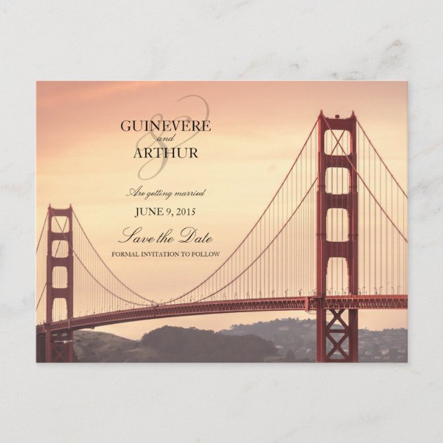 San Francisco Golden Gate Wedding Save the Date Announcement Postcard (Front)