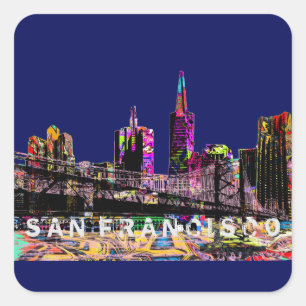 San Francisco graffiti Square Sticker