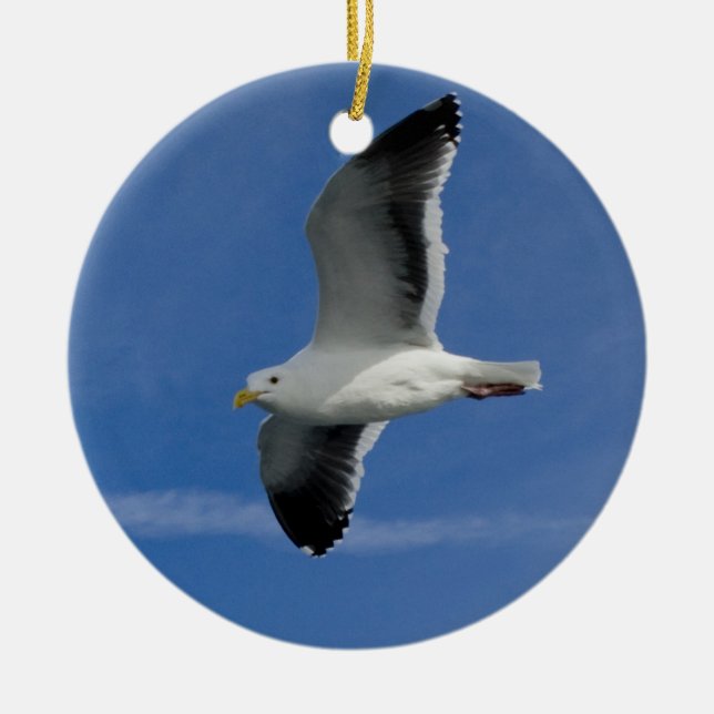 San Francisco Gull Ceramic Tree Decoration (Front)
