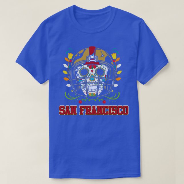 San Francisco  Helmet Sugar Skull T-Shirt (Design Front)