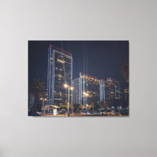 San Francisco Illuminated Cityscape at Night Canvas Print