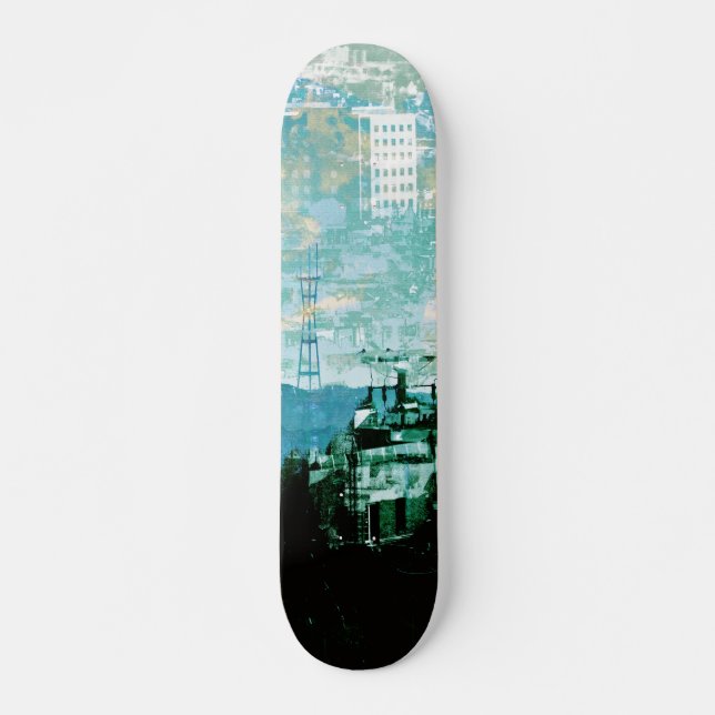 San Francisco Island_cyan Skateboard (Front)