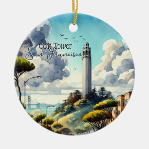 San Francisco Landmark Souvenir Ceramic Tree Decoration