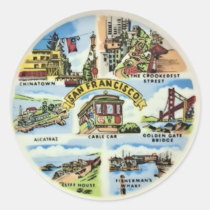 San Francisco Landmarks Classic Round Sticker
