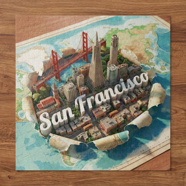 San Francisco Landmarks Golden Gate Bridge 3D Art Jigsaw Puzzle (Creator Uploaded)