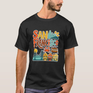 San Francisco Landmarks, Golden Gate Bridge  T-Shirt