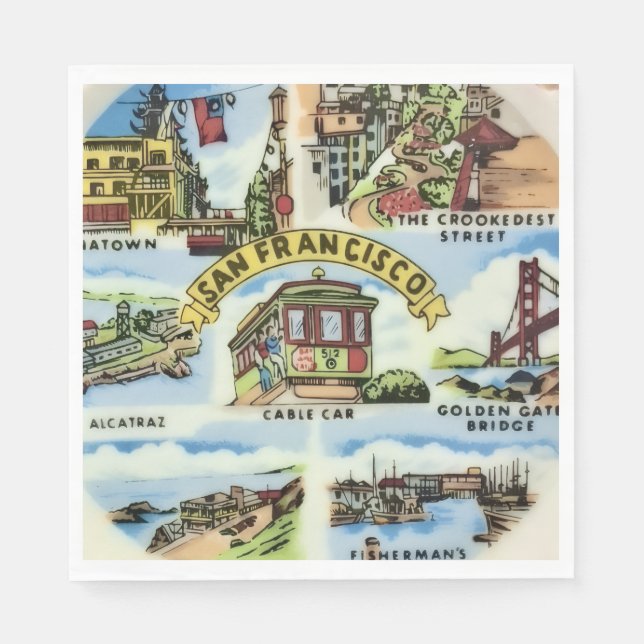 San Francisco Landmarks Party  Napkin (Front)