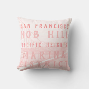 San Francisco Landmarks   Pink Cushion