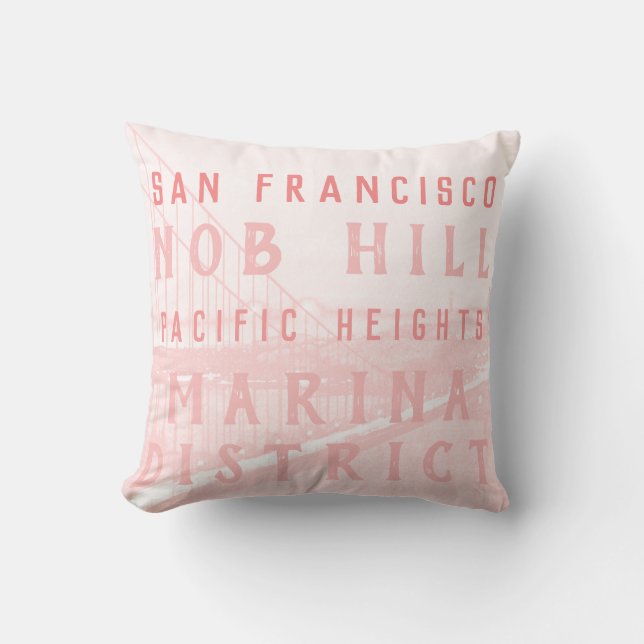 San Francisco Landmarks | Pink Cushion (Front)