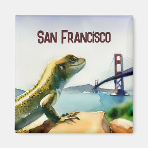 San Francisco Lizard Golden Gate Bridge Souvenir Magnet