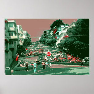 San Francisco Lombard Street - Pop Art Print