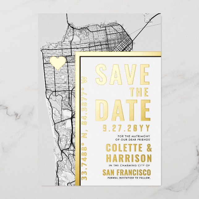 San Francisco Love Locator | Wedding Save the Date (Front)