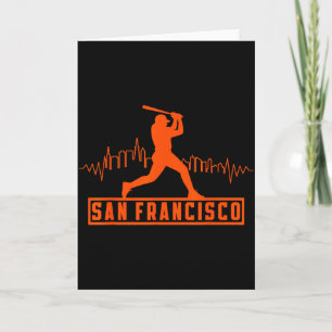 San Francisco Lovers Skyline Retro Baseball Heartb Card
