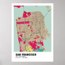 San Francisco Map Poster - California Colourful Ma