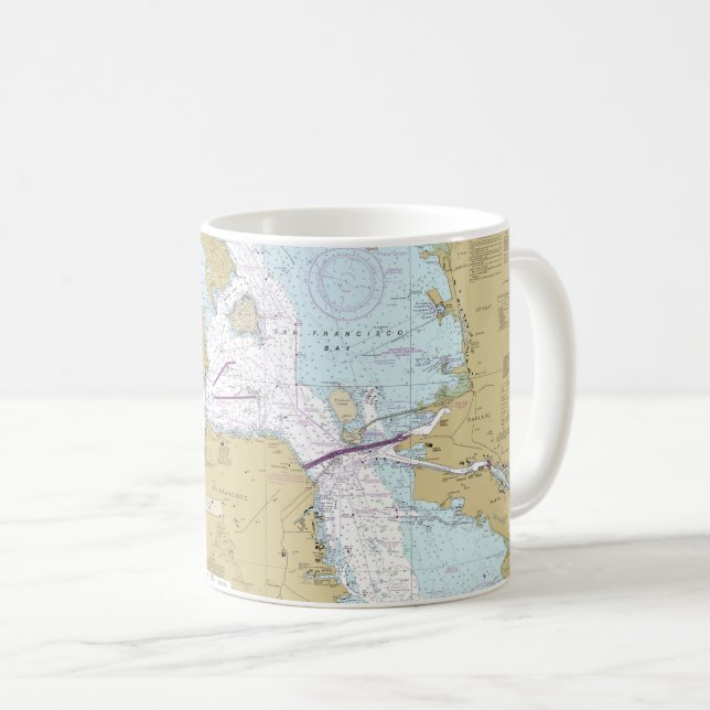 San Francisco Nautical Map Mug (Front Right)