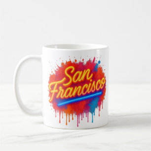 San Francisco Neon Splash Street Art T-Shirt Coffee Mug