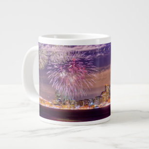 San Francisco New Year Fireworks Large Coffee Mug