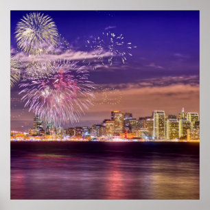 San Francisco New Year Fireworks Poster