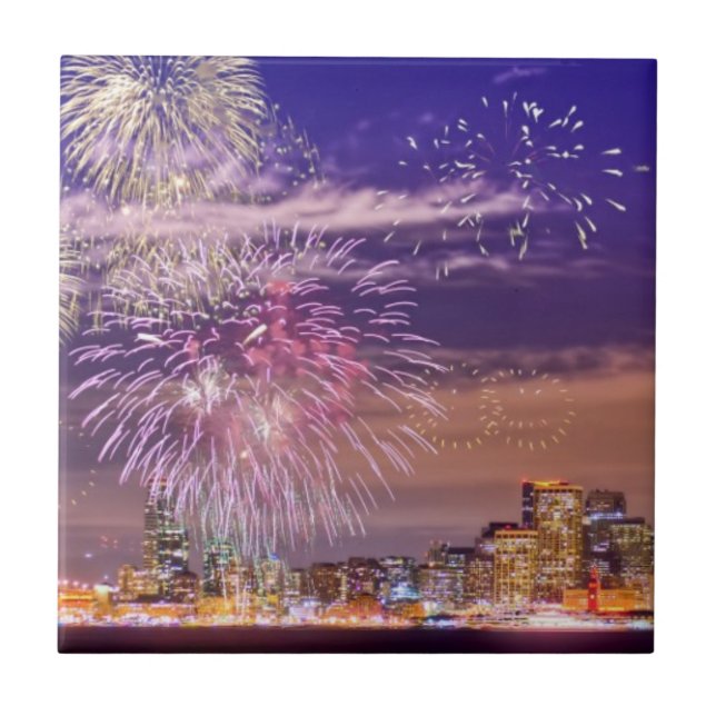San Francisco New Year Fireworks Tile (Front)