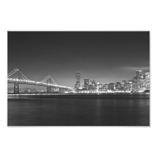San Francisco Night Black White Photo