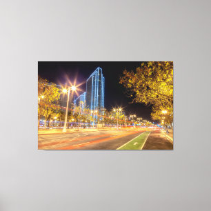 San Francisco Nighttime Cityscape with Light Trail Canvas Print