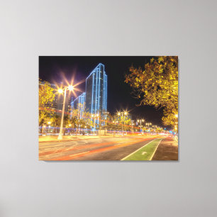 San Francisco Nighttime Cityscape with Light Trail Canvas Print