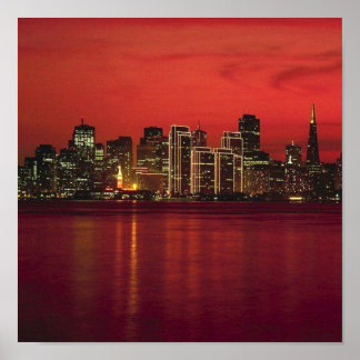 San Francisco Nitetime Skyline Poster