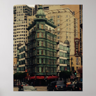 San Francisco North Beach Green Building Poster