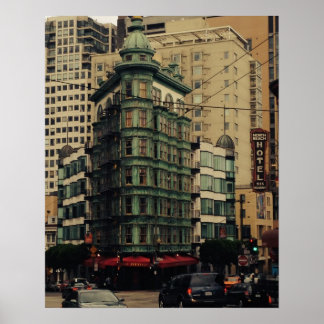 San Francisco North Beach Green Building Poster