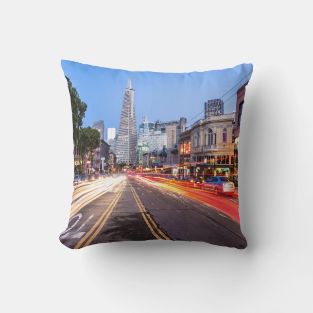 San Francisco North Beach Motion Blur Traffic Cushion (Front)