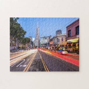 San Francisco North Beach Motion Blur Traffic Jigsaw Puzzle